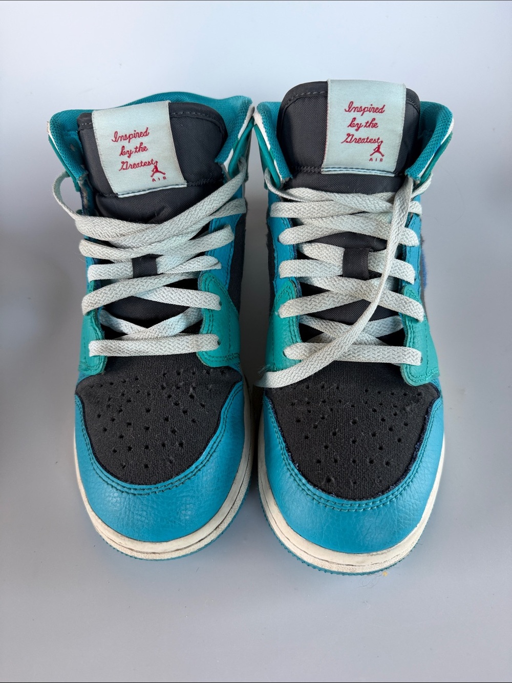 Jordan Kids back to school Teal and Black High-Top Sneakers